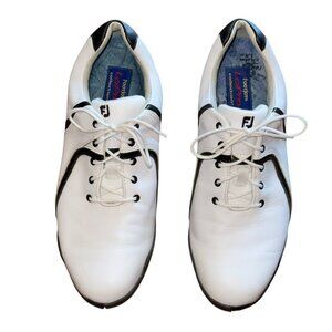 FJ Foot Joy Women LoPro Golf Shoes 9M Black White Leather Waterproof Sportswear
